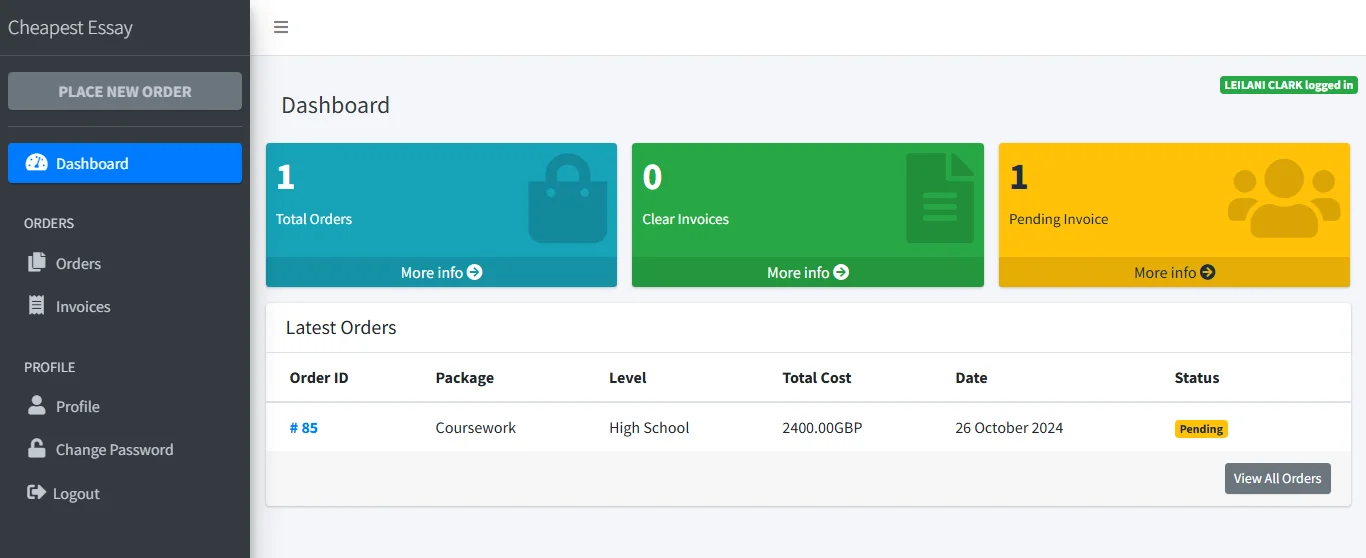 Track your order progress